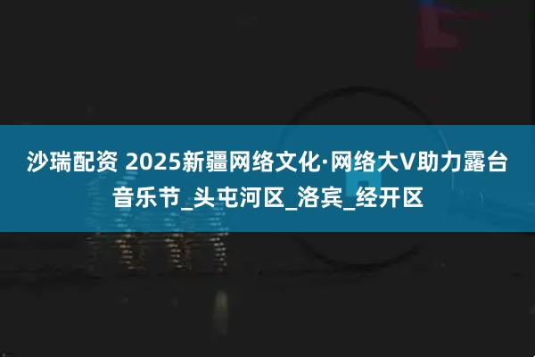 沙瑞配资 2025新疆网络文化·网络大V助力露台音乐节_头屯河区_洛宾_经开区